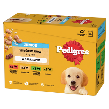 PEDIGREE Junior blandade smaker i gelé 12x100g