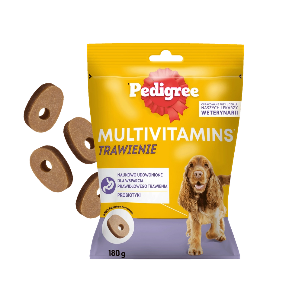 PEDIGREE Multivitamins Tarmfunktion kosttillskott för vuxna hundar med kycklingsmak 180 g