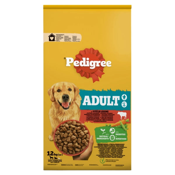 PEDIGREE® Adult 12 kg med nötkött - torrfoder helfoder för vuxna hundar av stora och medelstora raser