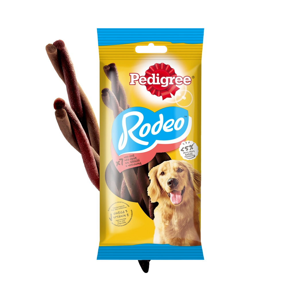 PEDIGREE® Rodeo™ 123g - godsak för vuxna hundar, med nötkött