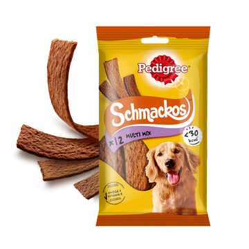 PEDIGREE Schmackos 36g - godsak för vuxna hundar, med smak av nötkött, lamm och fågel