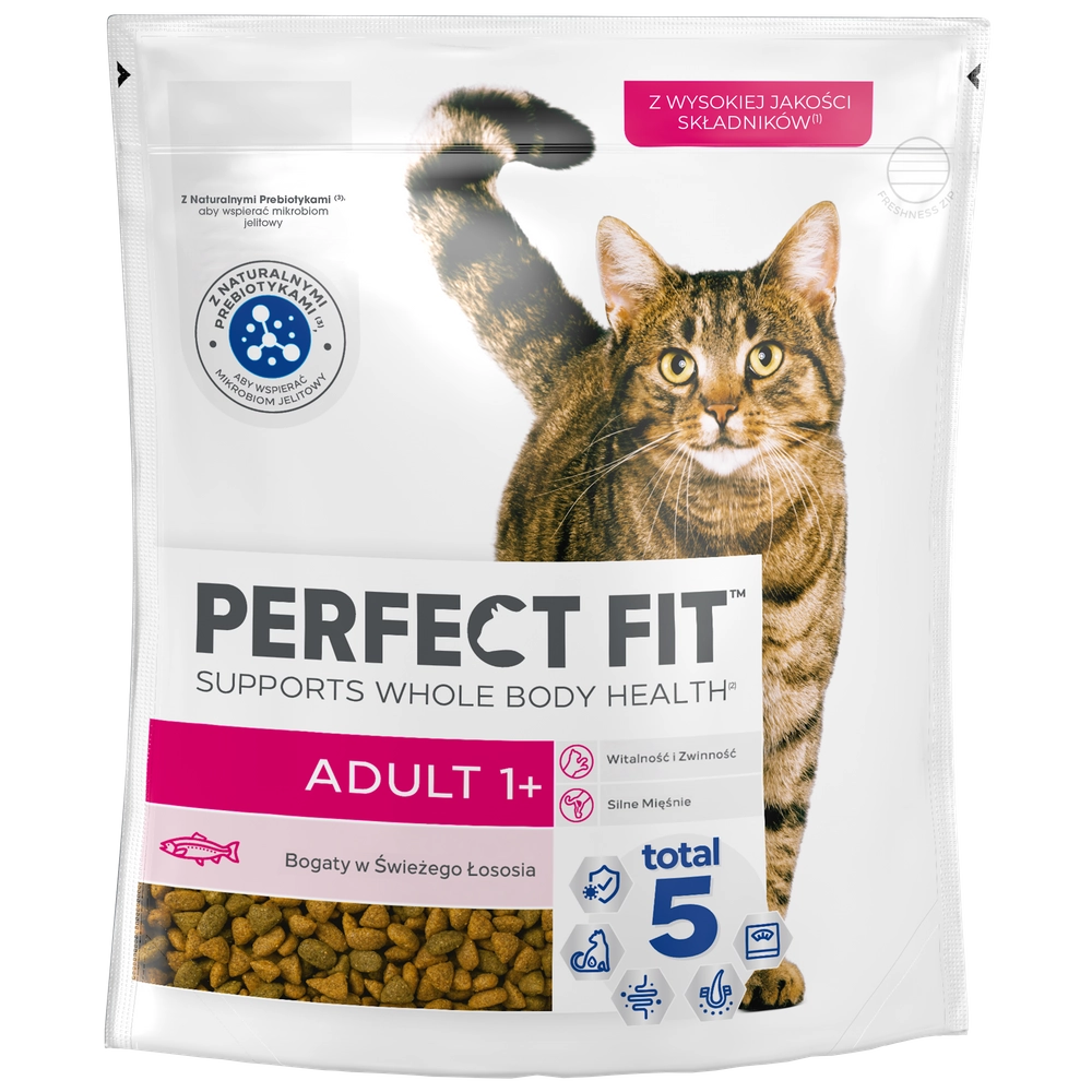 PERFECT FIT Adult 1+ 750 g torrfoder för vuxna katter rikt på färsk lax