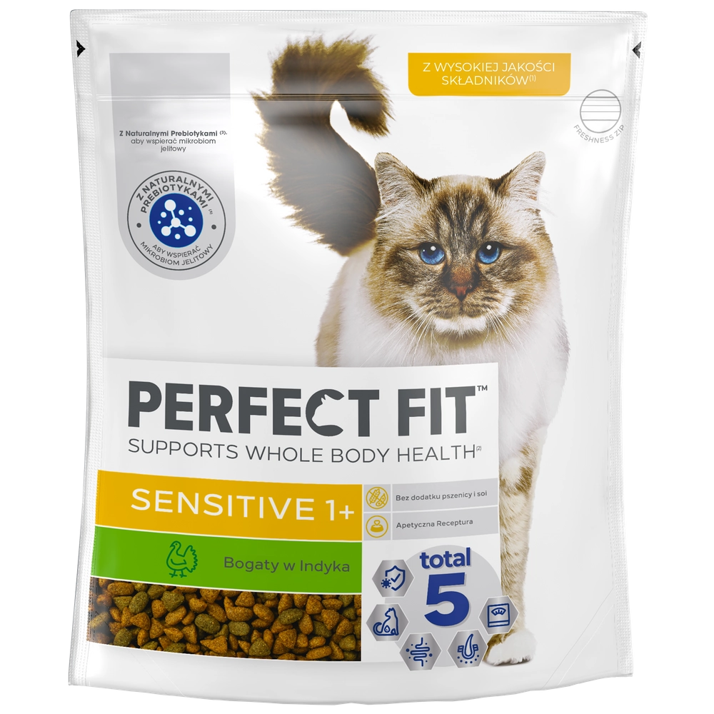 PERFECT FIT (Sensitive 1+) 750g Rik på kalkon - torrfoder för katter med känsligt matsmältningssystem