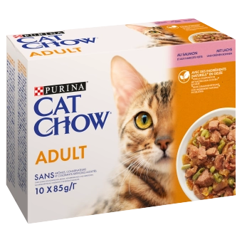 PURINA Cat Chow Adult Torrfoder för katter med lamm och gröna bönor i gelé 85g
