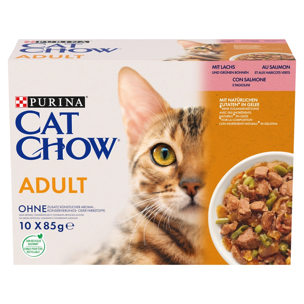 PURINA Cat Chow Adult Torrfoder för katter med lamm och gröna bönor i gelé 85g