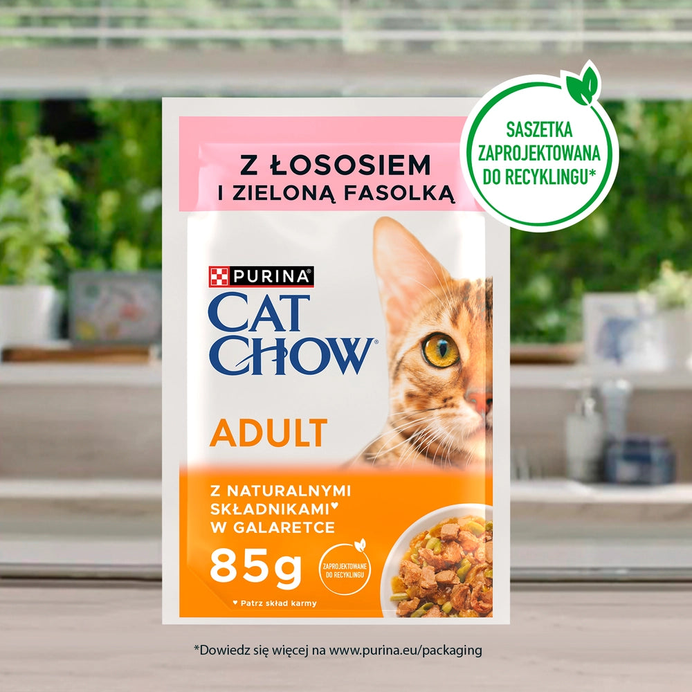 PURINA Cat Chow Adult Torrfoder för katter med lamm och gröna bönor i gelé 85g
