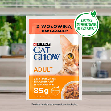 PURINA Cat Chow Adult Torrfoder för katter med lamm och gröna bönor i gelé 85g