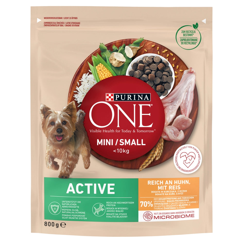 PURINA ONE Mini Active Kyckling & ris 800g