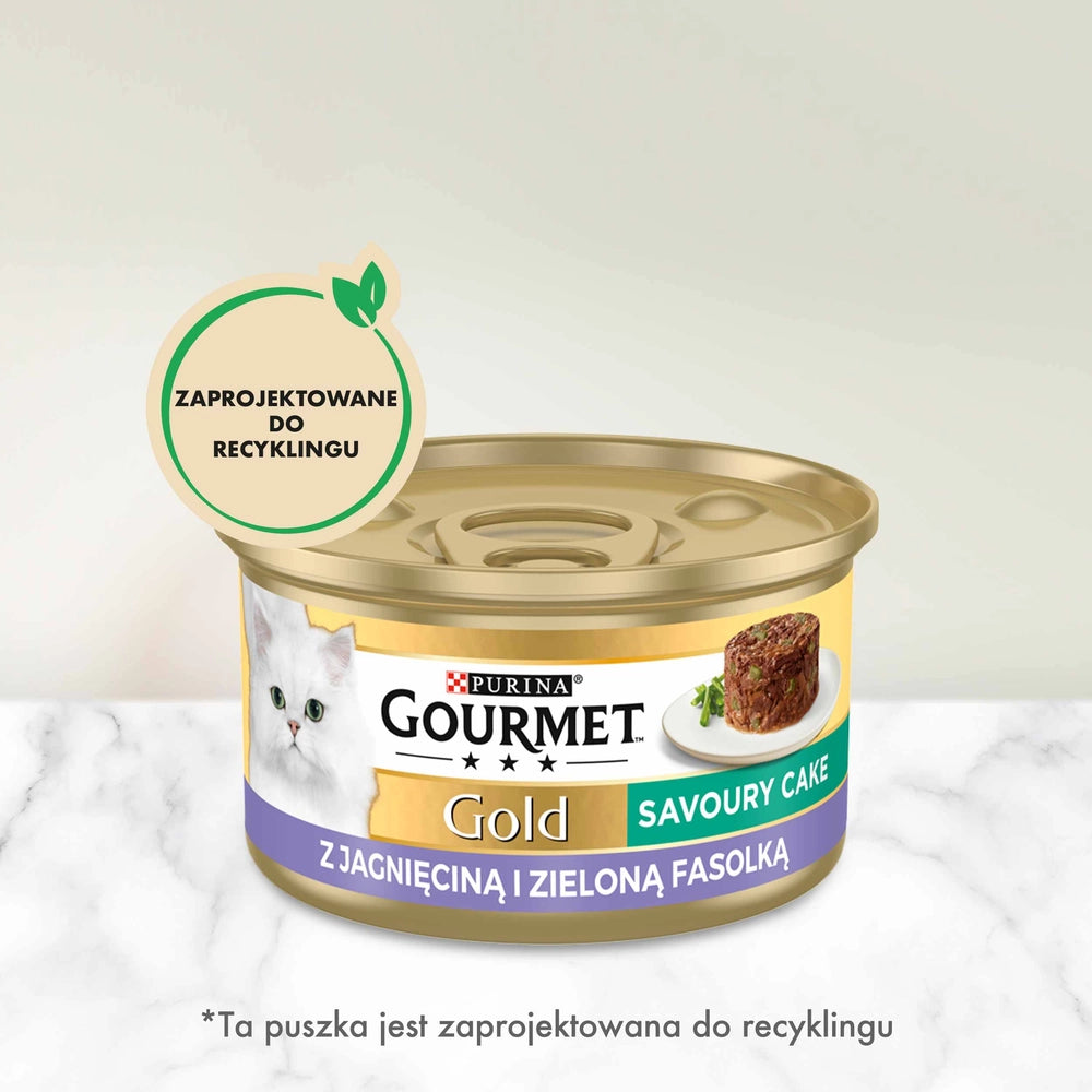 Purina Gourmet Gold Savoury Cake med lamm och gröna bönor 85g