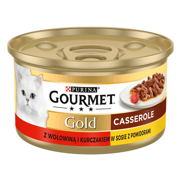 Purina Gourmet Gold med nötkött och kyckling i sås med tomater 85g