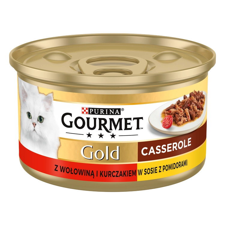 Purina Gourmet Gold med nötkött och kyckling i sås med tomater 85g