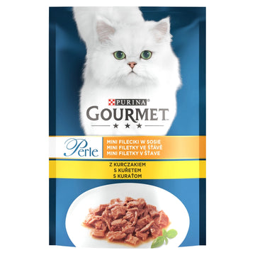 Purina Gourmet Perle Kattmat mini filébitar i sås med kyckling 85g