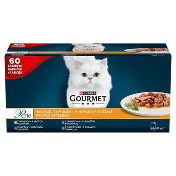 Purina Gourmet Perle Mini Filébitar i sås Mat för katter 60x85g