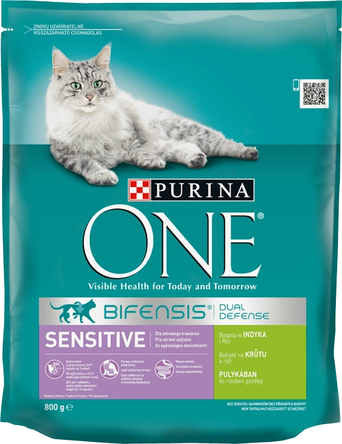 Purina One Cat Sensitive Foder med kalkon för katt 800g