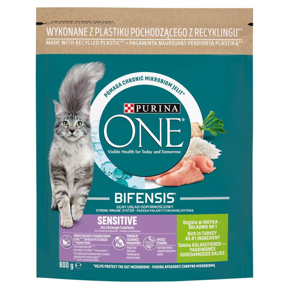 Purina One Cat Sensitive Foder med kalkon för katt 800g