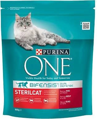 Purina One Cat Sterilcat Torrfoder med nötkött för katt 800g