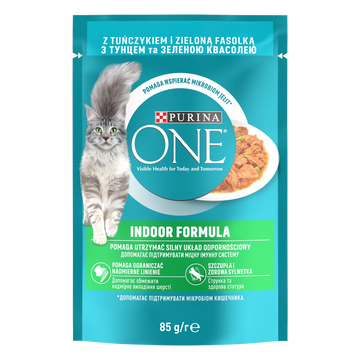 Purina One Indoor Formula Kattmat med tonfisk och gröna bönor 85 g