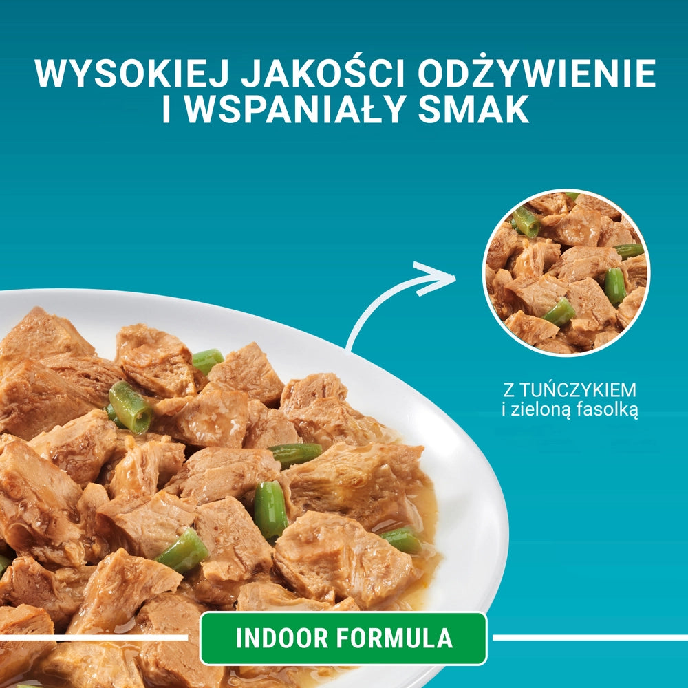Purina One Indoor Formula Kattmat med tonfisk och gröna bönor 85 g
