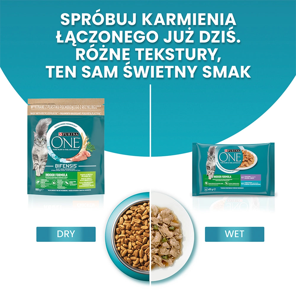 Purina One Indoor Formula Kattmat med tonfisk och gröna bönor 85 g