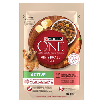 PURINA ONE Mini Active med nötkött & morötter 85 g