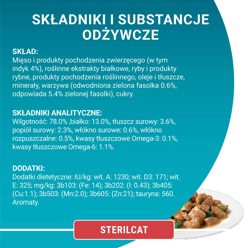 Purina One Sterilcat med kalkon och gröna bönor 85g