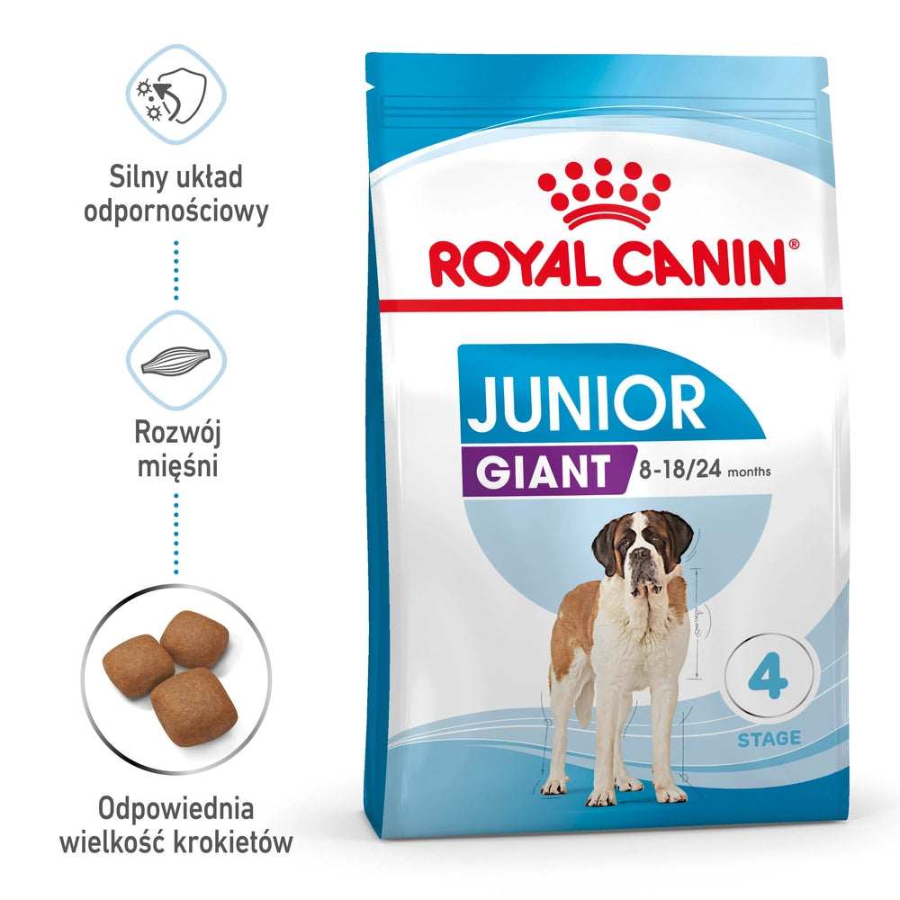 ROYAL CANIN Giant Junior 15kg torrfoder för valpar från 8 till 18/24 månaders ålder, gigantiska raser