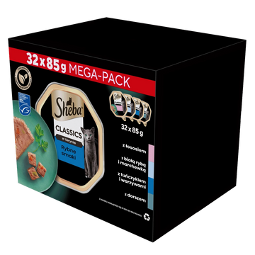 SHEBA Classics Fisk Smaker brickor 32x85g