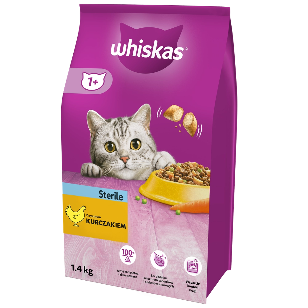 WHISKAS Sterile Adult Sterilised med kyckling 1,4 kg