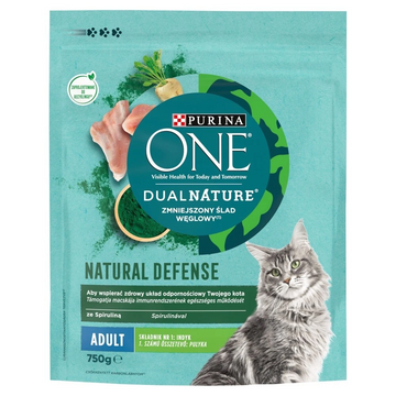 PURINA ONE DualNature Natural Defense Adult Foder för vuxna katter kalkon 750g